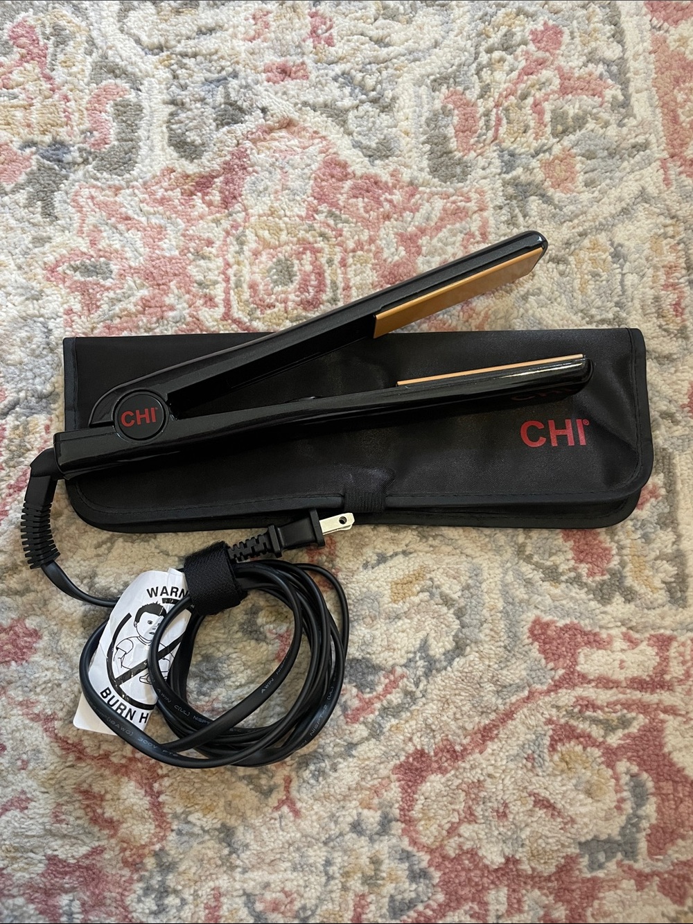 CHI Black Ceramic Flat Iron 1” With Case